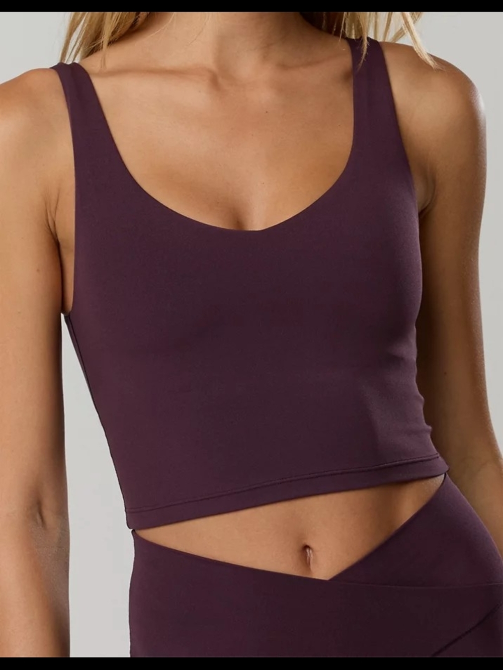 aerie - Like New Cool Berry Real Me Low Key Longline Sports Bra - L